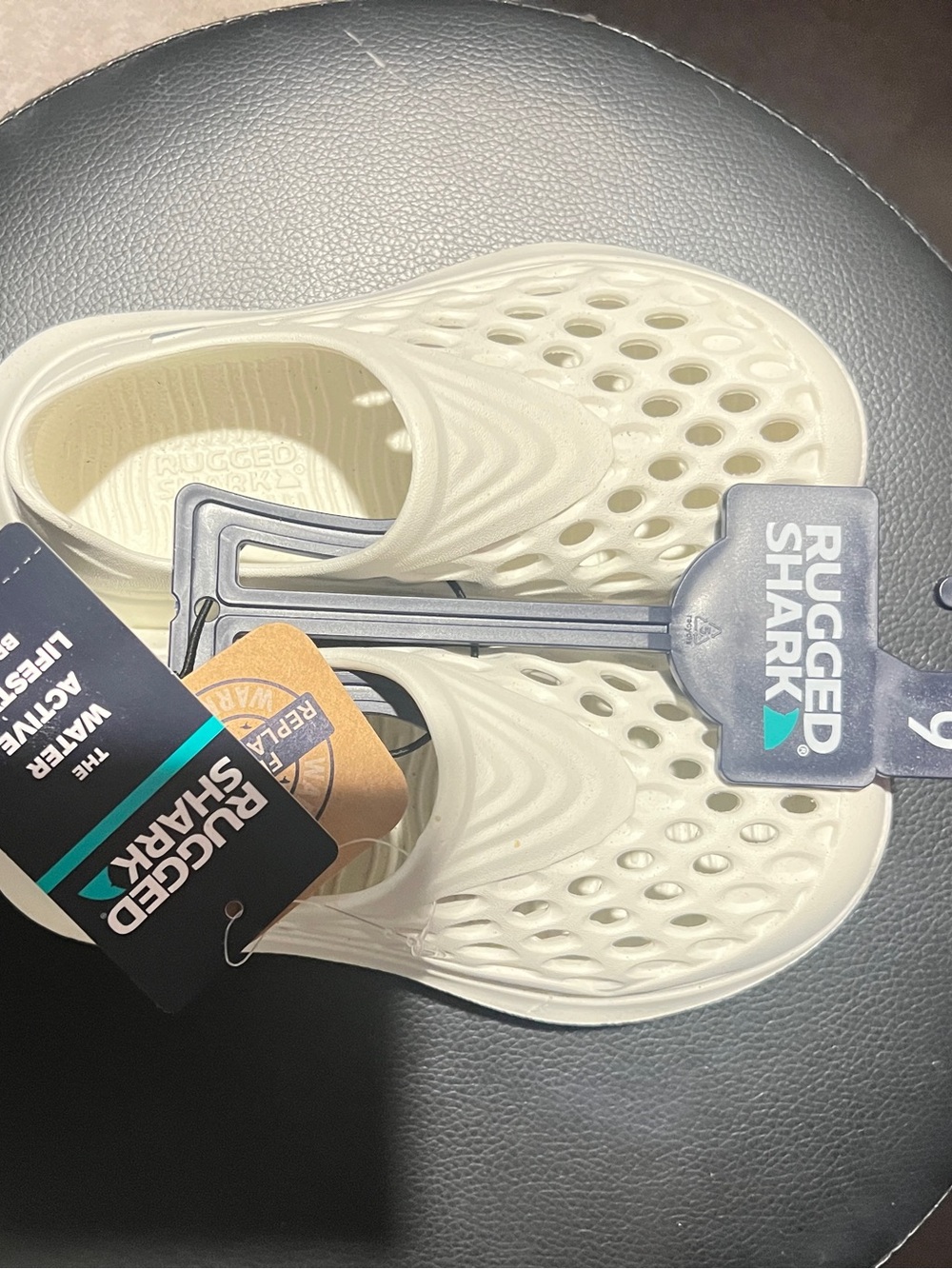 Rugged Shark Kids' Cream Water Shoes - Lightweight Slip-On